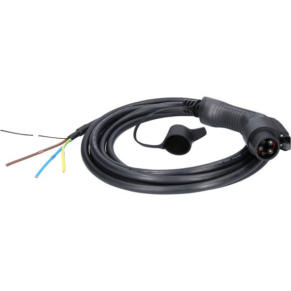 KS Tools Ladekabel, gerade, Ende offen / Typ 1, 7,4 kw, 230 v, 32 a, 5 Meter, 117.7225