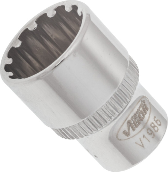 VIGOR Multiprofil-Steckschlüsseleinsatz, Vierkant hohl 6,3 mm (1/4 Zoll), Multiprofil, 13 mm, V1986
