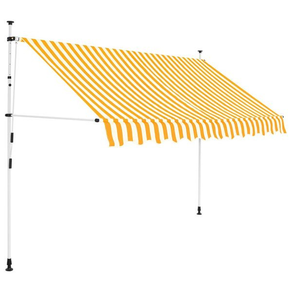 vidaXL Einziehbare Markise Handbetrieben 300 cm Orange/Weiß Gestreift, 43234
