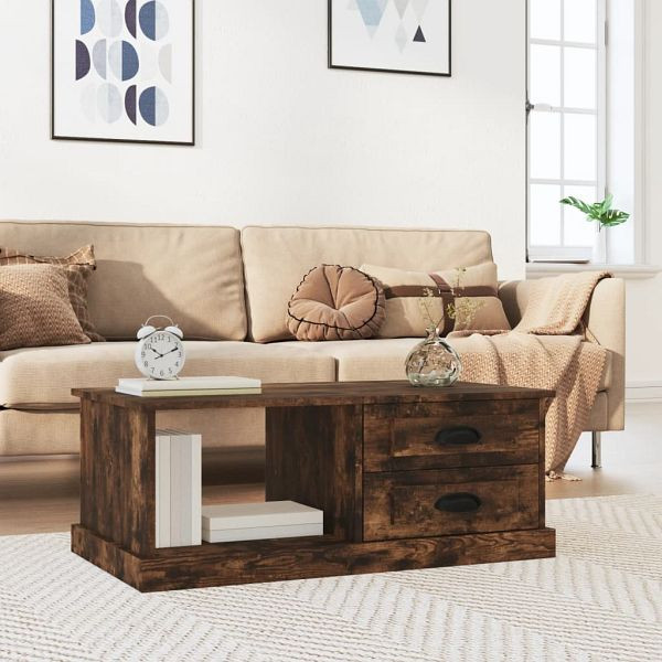 vidaXL Couchtisch Räuchereiche 90x50x35 cm Holzwerkstoff, 816245