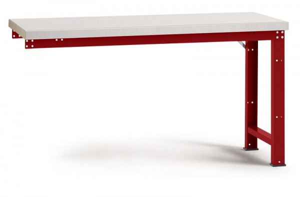Manuflex Anbauwerkbank PROFI Standard mit Blechbelagplatte, BxTxH = 1250 x 700 x 840 mm, Rubinrot, WP4006.3003