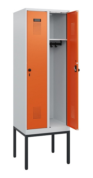 C+P Spind Evolo PLUS, Gestell, 2 Abteile, 1950x600x500mm, 7035/2004, Drehriegel, 0490305-20 S10002