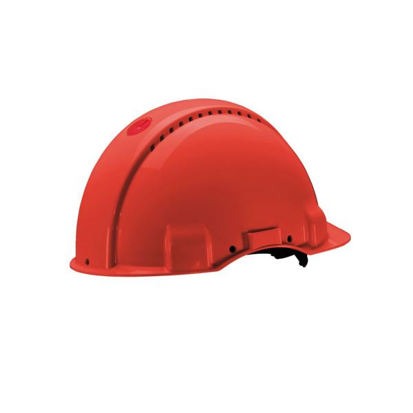 3M G3000 Schutzhelm G30DUR in Rot, belüftet, mit Uvicator, Pinlock und Lederschweißband, VE: 20 Stück, 7000108297