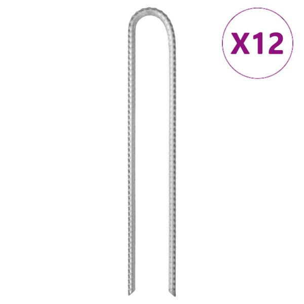 vidaXL Zeltheringe 12 Stück U-Form 37 cm Ø10 mm Verzinkter Stahl, 4009348