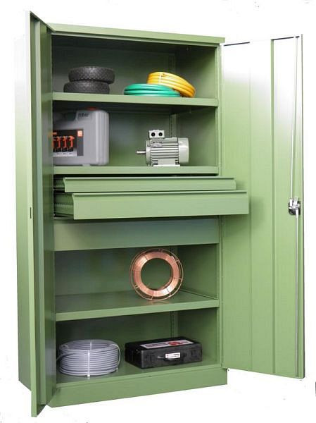 Pavoy Schwerlastschrank 1950/630/1040, Drehgriff, ohne Trennwand, 3 Böden, Schubladen: 1x75, 1x125, 1x175, 36362-104-005-716611