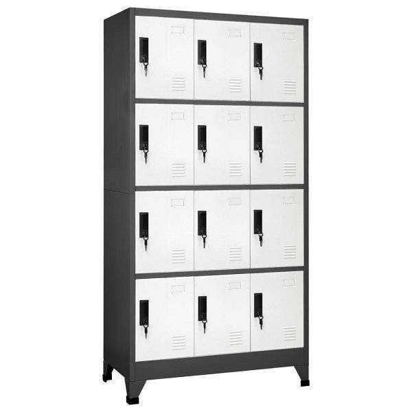 vidaXL Schließfachschrank Anthrazit und Weiß 90x45x180 cm Stahl, 339816