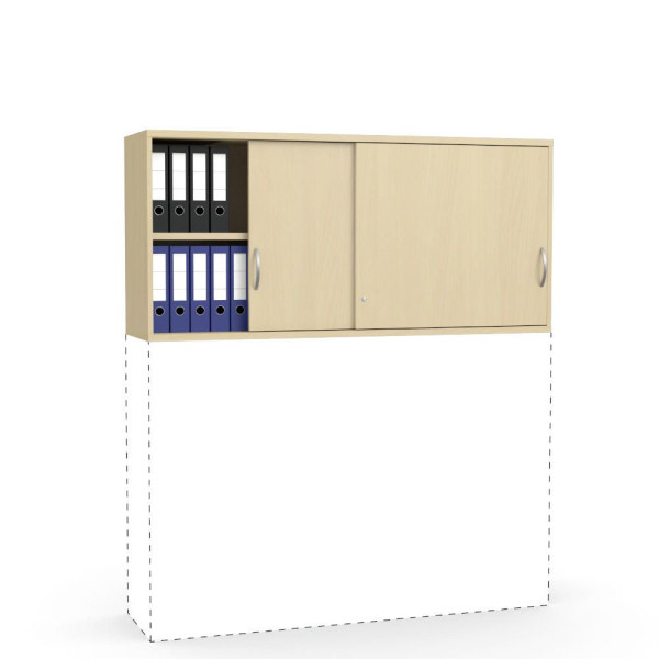 Deskin Schiebetüren-Aufsatzschrank MULTI M pro, Buchedekor, B 1600 x H 750 x T 420 mm, 278086