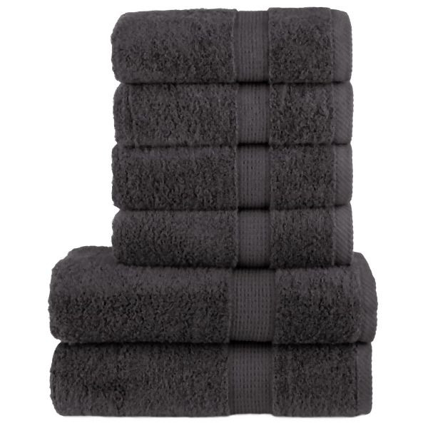 vidaXL 6 tlg. Premium-Handtuch-Set SOLUND Anthrazit 600 g/m², 137554