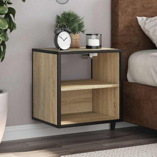 vidaXL Wand-Nachttische 2 Stück Sonoma-Eiche 40x31x39,5 cm, 848747