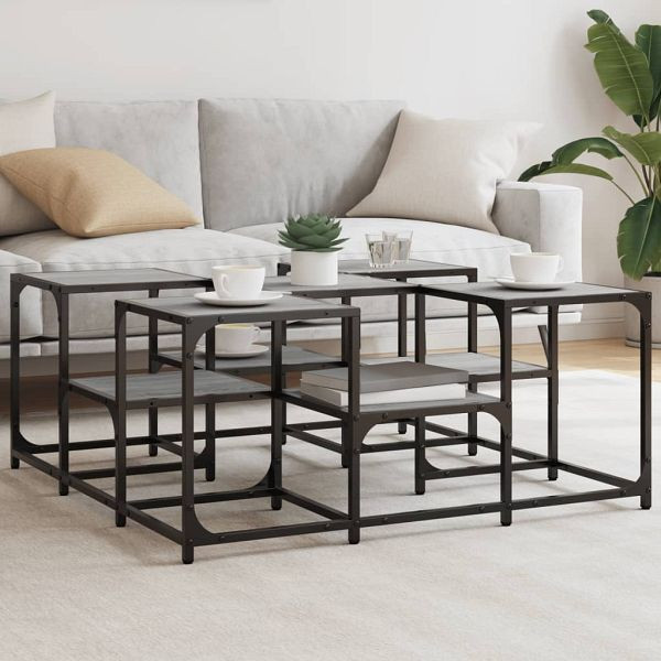 vidaXL Couchtisch Grau Sonoma 91x91x40 cm Holzwerkstoff, 839076