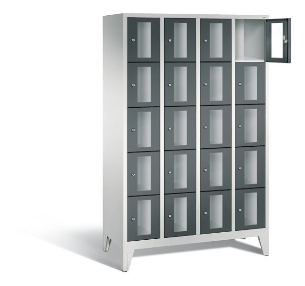 C+P Schließfachschrank Classic, H1850xB1190xT500mm, Farbe: Lichtgrau / Anthrazitgrau, 8010A405 S10030