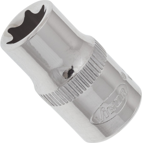 VIGOR TORX Steckschlüsseleinsatz, Vierkant hohl 6,3 mm (1/4 Zoll), Außen TORX Profil, E10, V2722