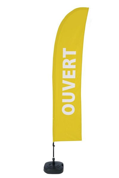 Showdown Displays Beach Flag Budget Wind Komplettset Geöffnet Gelb Französisch ECO, BFBL-WT21-17-I492ECO