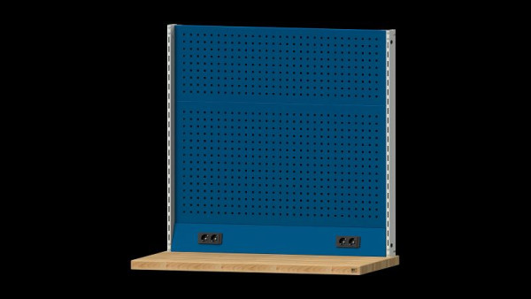 ANKE Werkbänke Grundaufbau Systemaufbau, 1250 x 107 x 1200 mm, RAL 7035/5010, Doppelsteckdose, 340.355