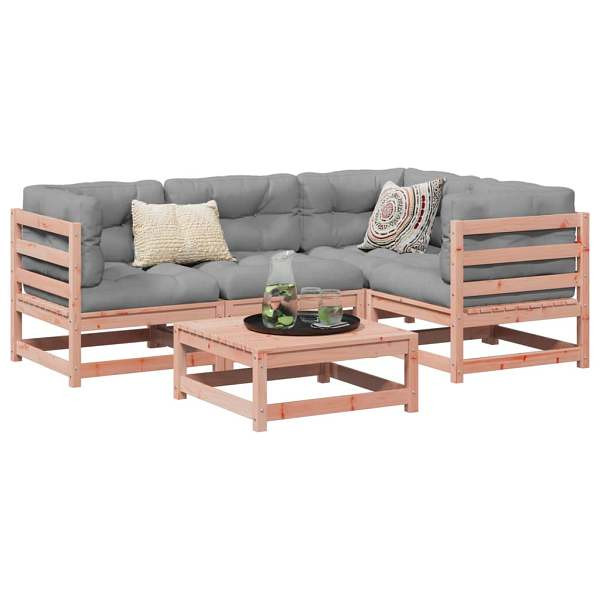 vidaXL 5-tlg. Garten-Sofagarnitur Massivholz Douglasie, 3299421