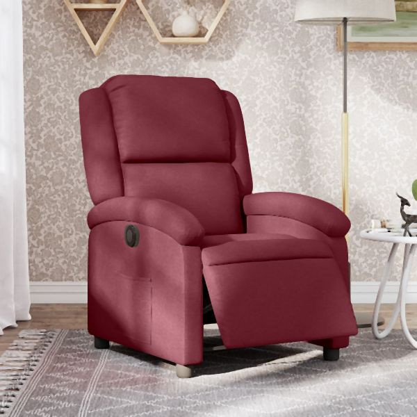 vidaXL Relaxsessel Elektrisch Weinrot Stoff, Entspannung, 3204143