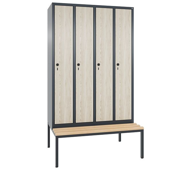 C+P Spind Evolo, 4 Abteile, H2090xB1190xT815 mm, Anthrazit/MDF Esche, 48050-40 S10993