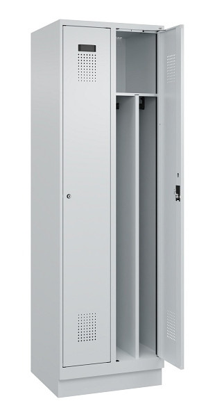 C+P Spind Evolo PLUS, mit Sockel, 2 Abteile, 1950x600x500mm, 7035/7035, Verschluss Zylinderschloss, 049020-20F S10040