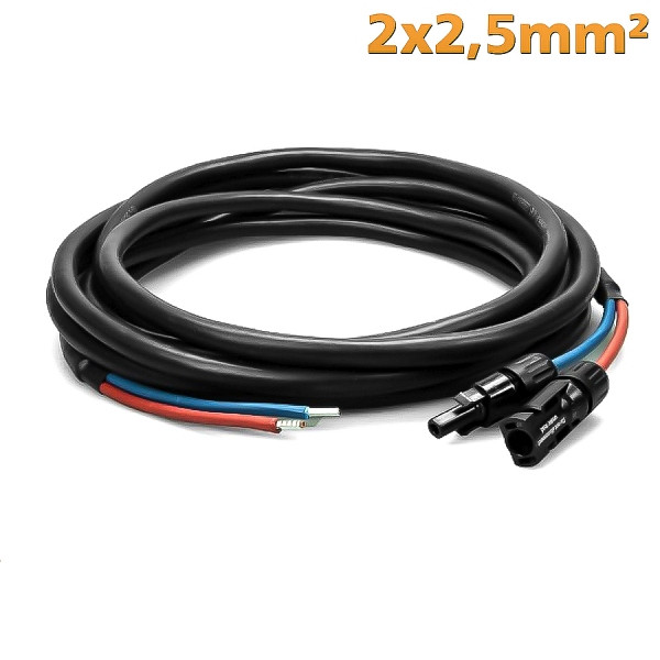 WATTSTUNDE DAC 2.1 Anschlusskabel Solarmodul zu Laderegler 1 Meter 2x2,5mm², 41-1000-001