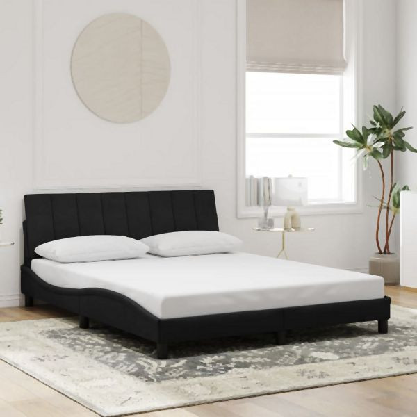 vidaXL Bettgestell ohne Matratze Schwarz 160x200 cm Samt, 3207857