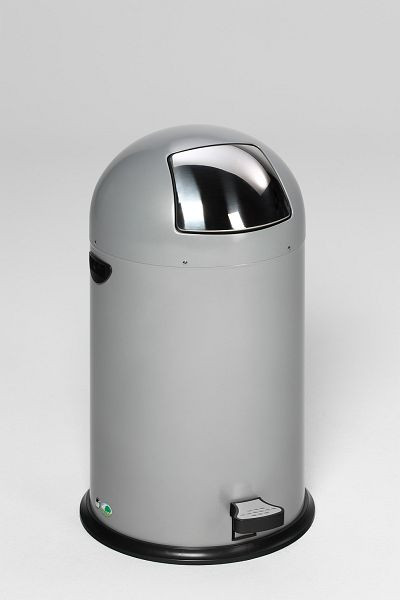 VAR Abfallsammler 40 L mit Fußpedal, silber, 43111, 4030695431113
