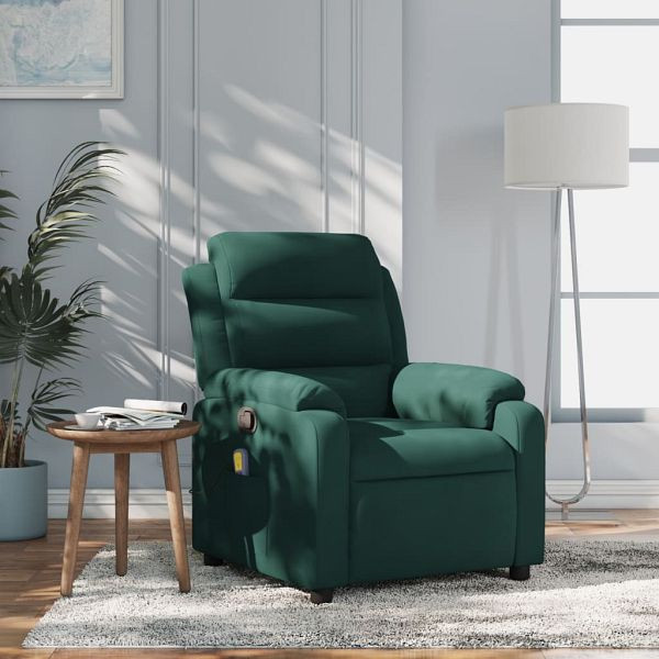 vidaXL Massagesessel Dunkelgrün Samt, 373513, 8721012202665