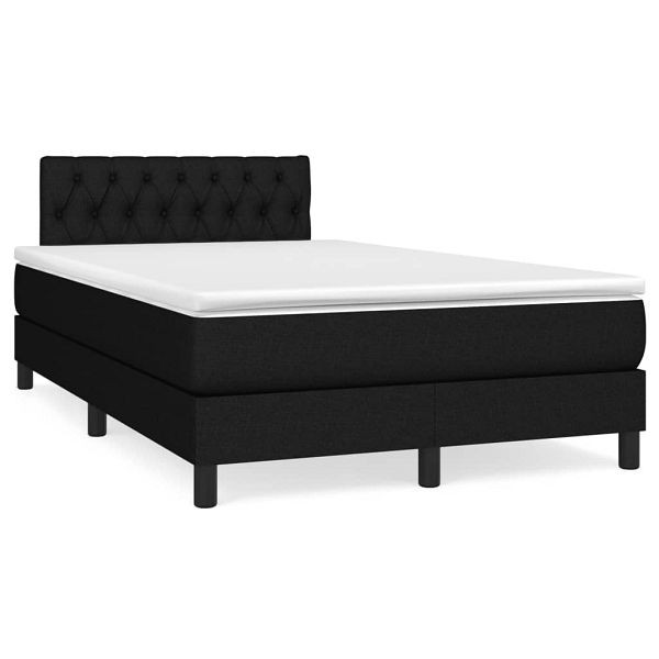 vidaXL Boxspringbett mit Matratze Schwarz 120x190 cm Stoff, 3269746
