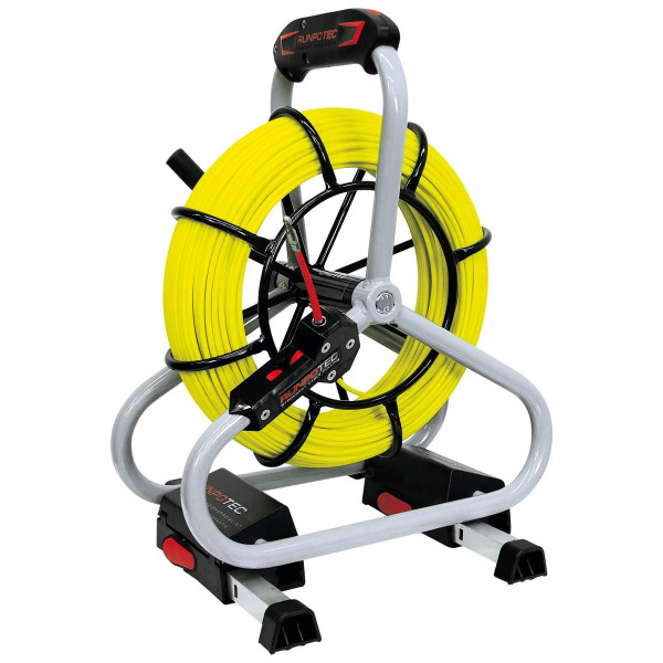 Runpotec Profi-Set Glasfaserstab 80 m, Durchmesser 4,5 mm Gewinde RTG 6 mm, inklusive Stahlhaspel 330 mm, 10050