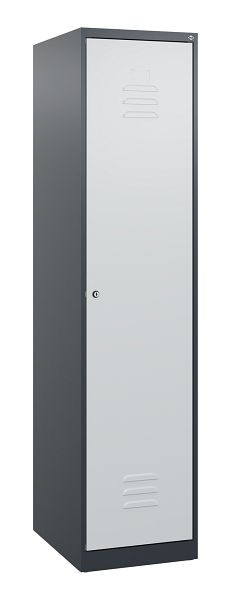 C+P Umkleidespind Classic PLUS mit Mitteltrennwand, 1700x400x500mm, 7016/7035, Zylinderschloss, 0800007-12F S10024