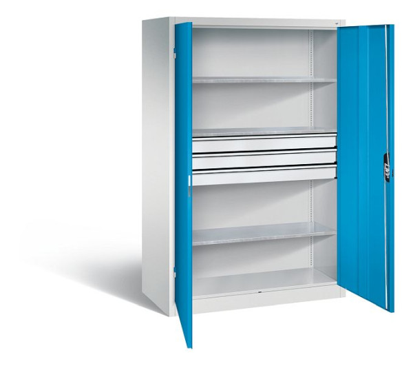 C+P Werkzeugschrank Acurado, H1950xB1200xT600mm, Farbe: Lichtgrau / Lichtblau, Muldengriff, 8932-5030 S10072