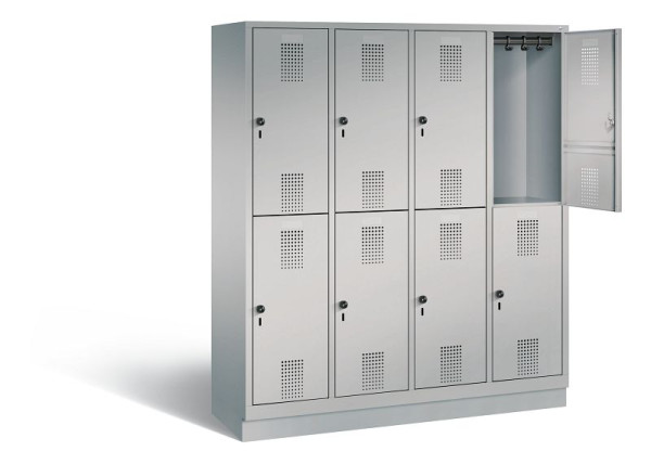 C+P Spind doppelstöckig Evolo, H1800xB1590xT500mm, Farbe: Weißaluminium, 48320-42 S10320