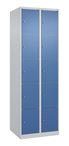 C+P Schließfachschrank Classic PLUS, 2 Abteile, 1850x600x500mm, 7035/5023, 080000-205 S10005