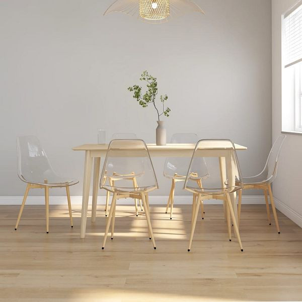 vidaXL Esszimmerstühle 6 Stück Transparent PET, 3082351