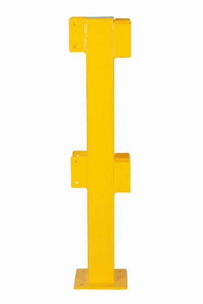 CRASH STOP Mittelpfosten Sicherheitsgeländer mit Laschen, einseitig zum Verschrauben, PMES-100