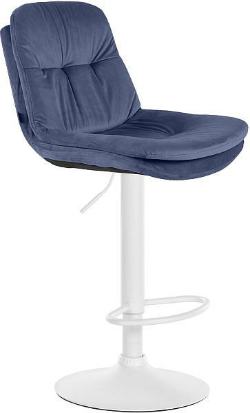 CLP Barhocker Laurel Samt weiß, blau, 323970, 4255716317225