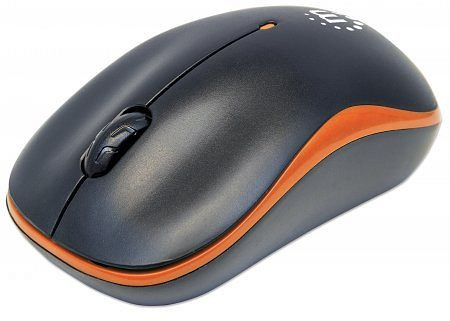 MANHATTAN Success Wireless Maus, USB, optisch, drei Tasten plus Mausrad, 1000 dpi, orange, 179409