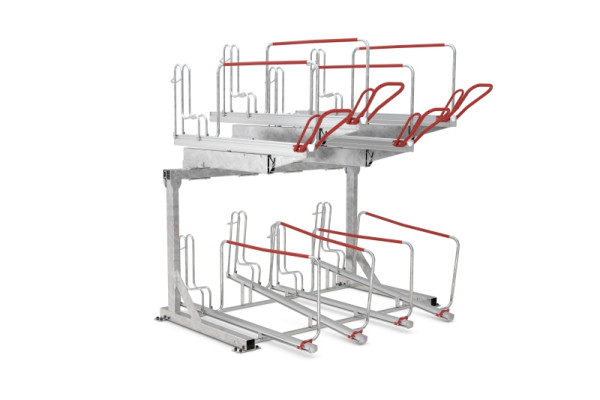 WSM Doppelstockparker BikeHub Economy 1/08 mit 8 Einstellplätzen einseitig, 105600043