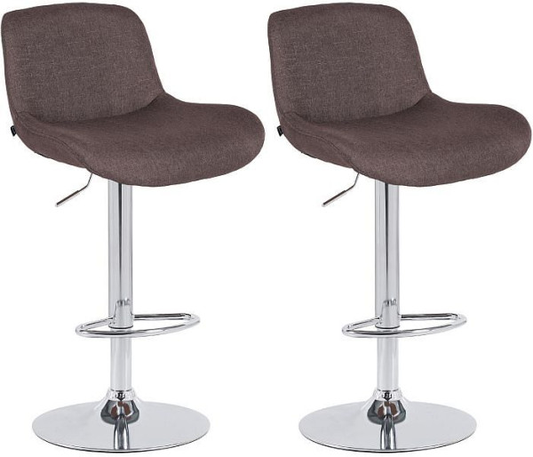 CLP Barhocker Solon Chrom Stoff, dunkelbraun, VE: 2 Stück, 326585
