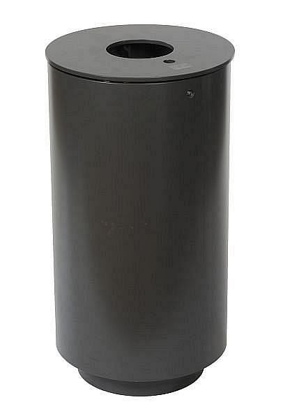 Renner Schwerer Stand-Abfallbehälter ca. 45 Liter, inkl. Ascher, Wandstärke t= 5 mm, vandalismushemmend, moosgrün, 7097-10PB 6005