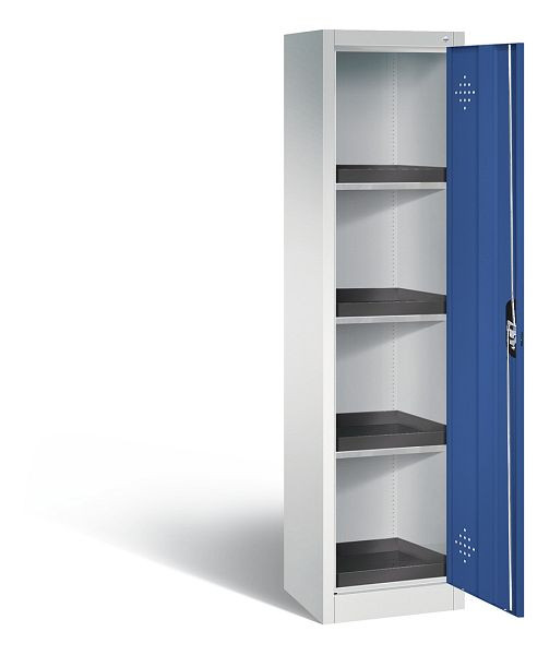 C+P Umweltschrank Acurado, H1950xB502xT500mm, Farbe: Lichtgrau / Enzianblau, Muldengriff, 8901-316 S10109