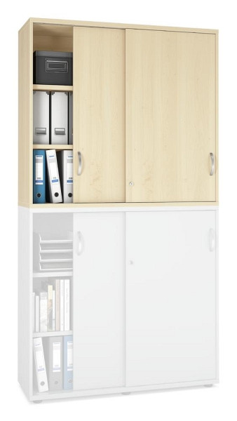 Deskin Schiebetüren-Aufsatzschrank MULTI M pro, Dekor: Ahorndekor, BxHxT: 1200 x 1110 x 420 mm, 250564