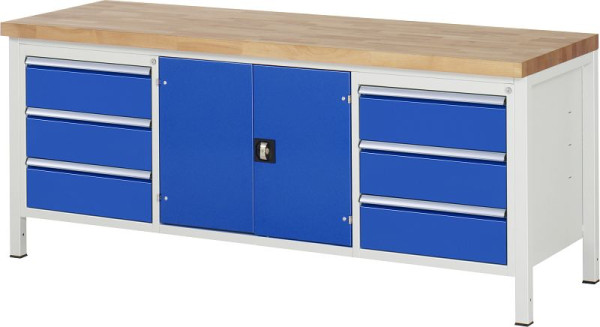 RAU Werkbank Serie 8000 - Modell 8907, B2000 x T700 x H840-1040 mm, 13-8907A2-207B4H.11
