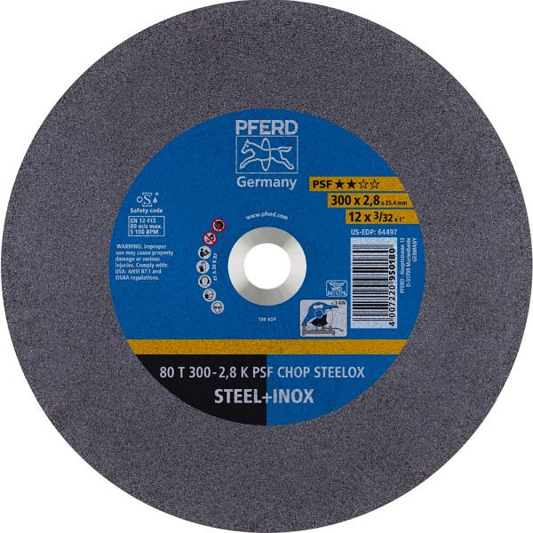 Pferd Trennscheibe CHOPSAW 80 T 300-2,8 K PSF CHOP STEELOX/25,4, VE: 20 Stück, 66323075