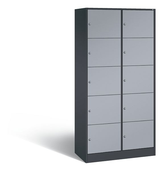 C+P Schließfachschrank Serie 8070, H1950xB900xT480 mm, Anthrazit/Weißalu, 82700-20 S10437