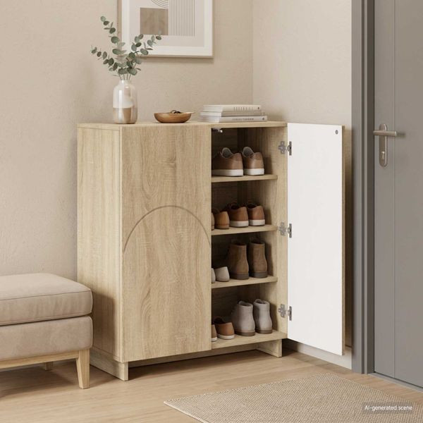 vidaXL Schuhschrank 73 x 38 x 87,5 cm Holzwerkstoff Sonoma-Eiche, 8011650