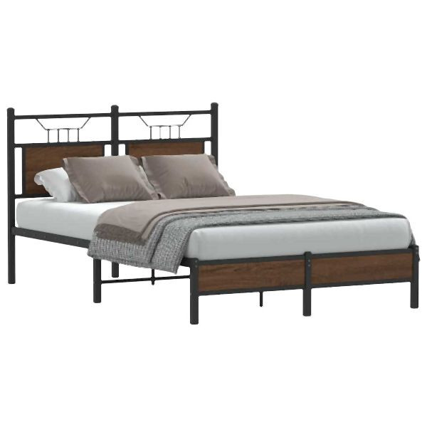 vidaXL Bettgestell ohne Matratze Braun Eiche 120x200 cm Holzwerkstoff, 4106996
