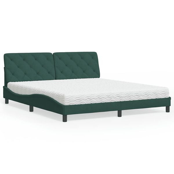 vidaXL Bett mit Matratze Dunkelgrün 180x200 cm Samt, 3208673