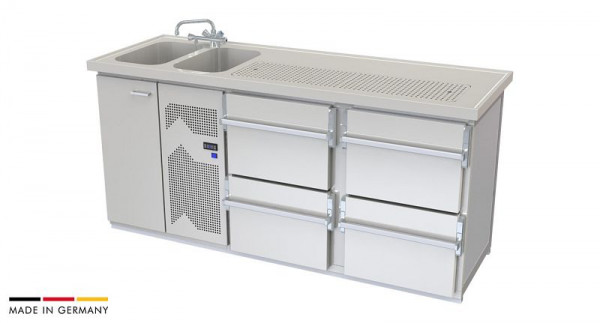 hefa Theke Brillant 2/2L-ZZ, Abmaße: 950 x 1.900 x 650/700 mm, Brillant 2/2L-ZZ