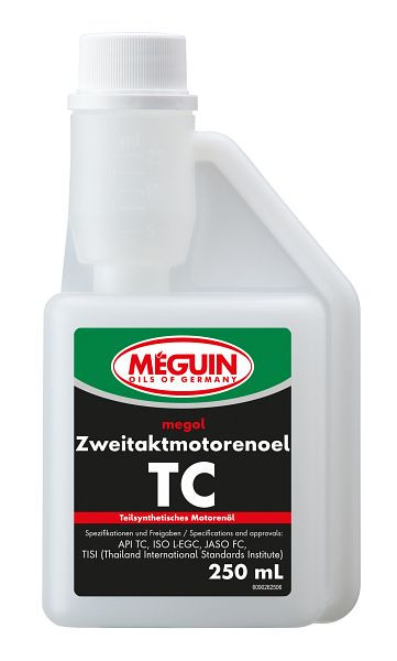 Meguin megol ZweitaktMotorenöl TC (teilsynthetisch), Dosierflasche, VE: 0,25 Liter, 9026