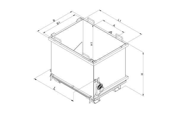 Eichinger Industrie Klappbodenbehälter, 1000 kg, 1000 Liter feuerverzinkt, 20391200002000